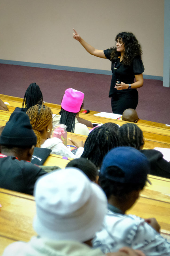 Delivering a workshop to over 200 UJ Students  in February 2026